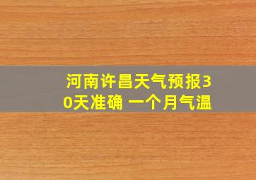 河南许昌天气预报30天准确 一个月气温